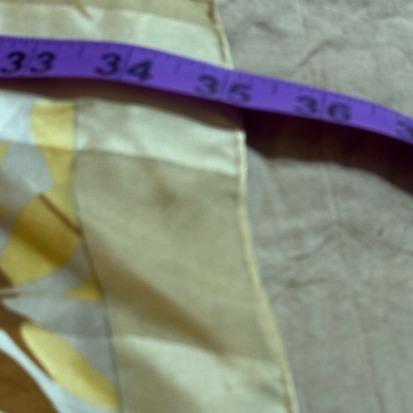 Pierre Cardin 100% Silk Yellow and Brown Leaf Scarf - Picture 4 of 6